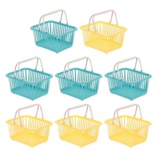 8PCS Mini Shopping Baskets with Handles Small Tiny Baskets, Cyan Yellow