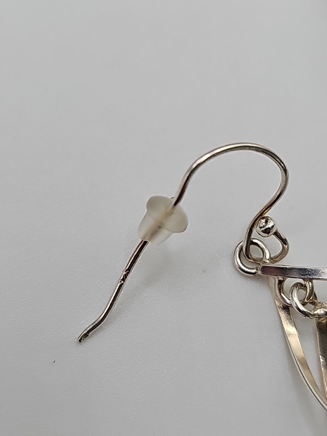 Sterling Silver Delicate Dangle Drop Multi Hoop E… - image 3