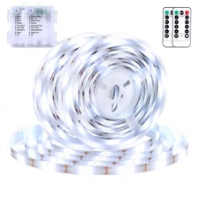echosari 2 PCS Strip Lights Battery Operated, 9.8Ft 90 LED Strip Lights Self-...