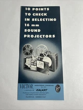 VICTOR PROJECTOR MOTION PICTURE “ 10 Points To Check” 16mm Sound BROCHURES