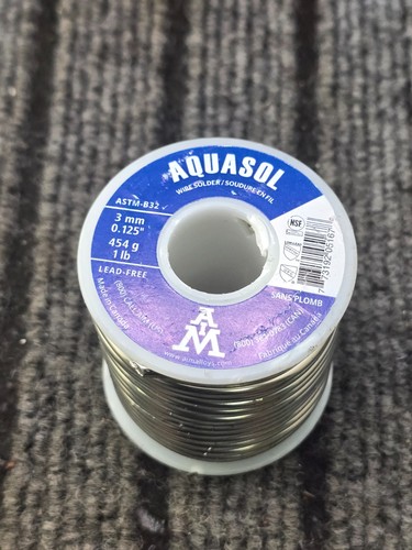 AIM ASTM-B32: Lead-Free Plumbing Solder Silver Bearing 0.125" Dia 1 Lb Spool