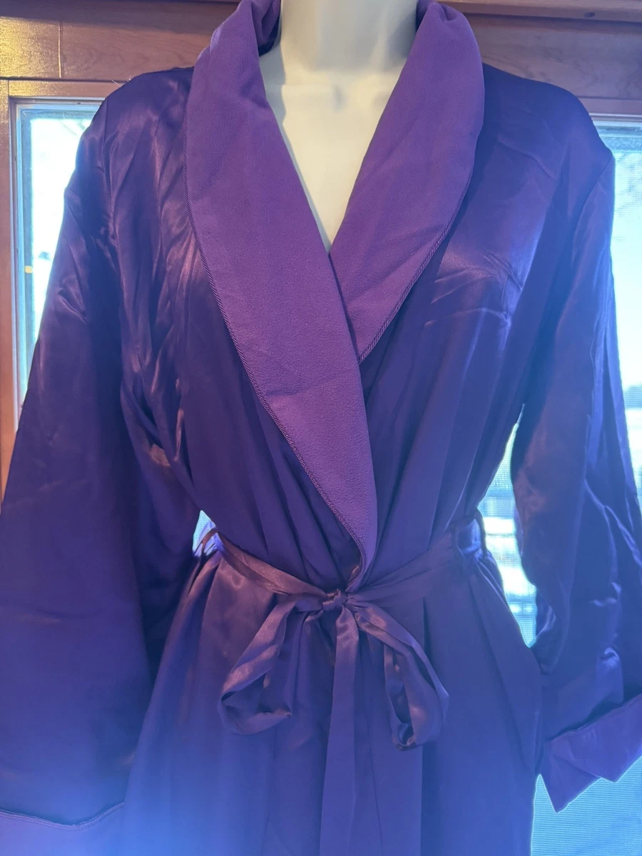 fleece lined satin dressing gown Luxury Microfiber Lined Robe Gray – RobeMart main image 0