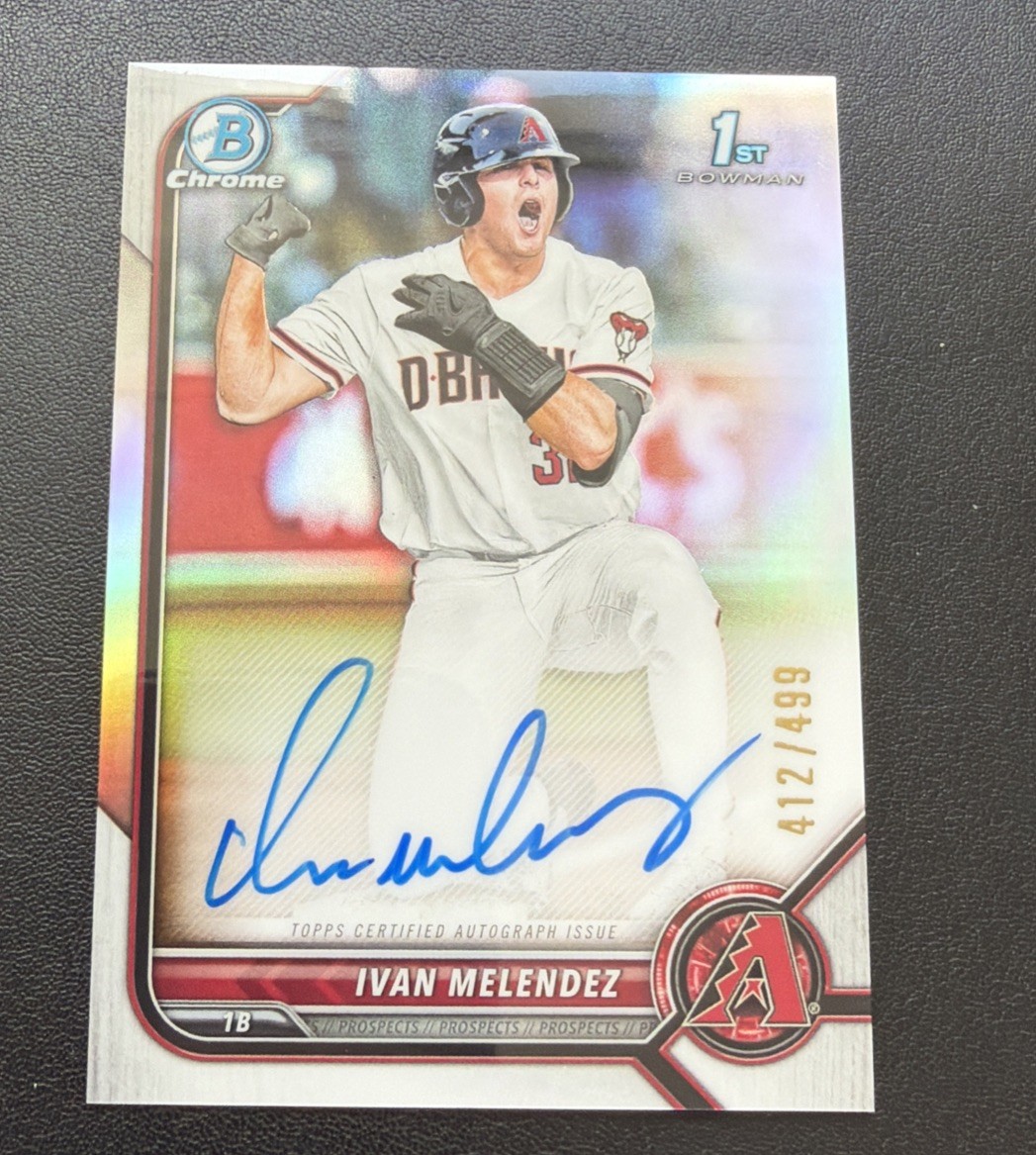 2022 Bowman Chrome Draft Auto Refractors #CDAIM Ivan Melendez /499 RC 