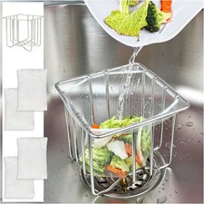 Kitchen Sink Strainer with Sink Basket Holder and 200 Strainer Net Bags