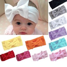 Baby Girls Bow Hairband Headband Stretch Turban Knot Head Wrap for Toddlers