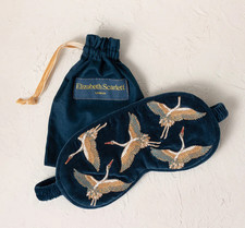 Elizabeth Scarlett Lavender-Filled Eye Mask- Cranes / Ink Blue NWT