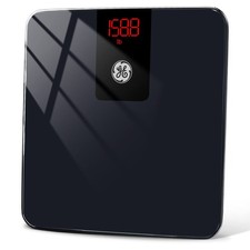 GE Digital Bathroom Scale for Weight, Smart Bluetooth Body 11  x 11", Black