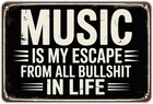 Music Escape Tin Metal Signs Home Décor Vintage Music Is My Escape Print Aesthet