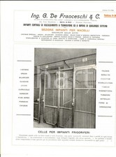 1930 ca MILANO Ing. DE FRANCESCHI & C. Celle impianti frigoriferi *PubblicitÃ