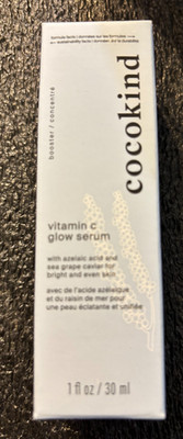 Cocokind Vit C Glow Serum w/ Azelaic Acid & Sea Grape Caviar for Bright Skin 1oz