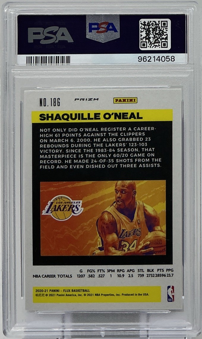Shaquille O’Neal PSA 10- 2020 Panini Flux ‘Pulsar’ -LSU, Magic, Lakers. Celtics view 6