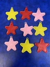 Lot of 9 Vtg Pink Yellow Red Plastic Star Shape Balloon Weights Premium Balloon