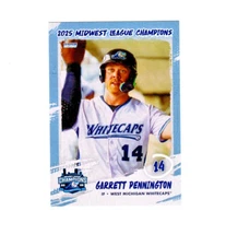 Garrett Pennington 2025 West Michigan Whitecaps MWL Champs baseball card
