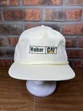 Vintage Walker CAT Machinery Embroidered Logo USA Made Strapback Hat