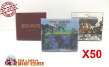 50x CD JEWELCASE W SLIPCOVER SIZE D - CLEAR PLASTIC PROTECTIVE BOX/SLEEVE