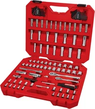 Mechanics Tool Set 105 Pcs, Standard (SAE) and Metric with Case , 1/4 and 3/8 In