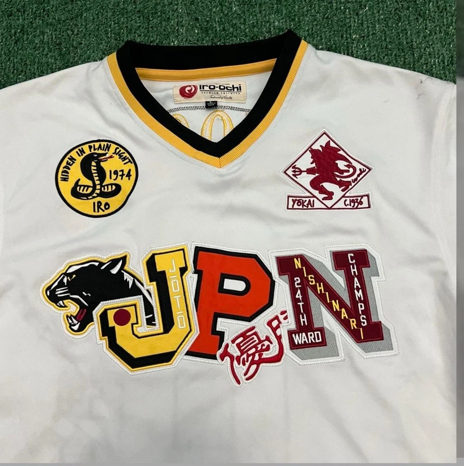 Camiseta deportiva de béisbol bordada IRO OCHI para hombre talla grande blanca #6 YOKOSUKA Foto 2 de 4