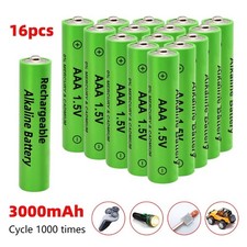 16PCS AA AAA Alkaline Batteries 3000mAh Rechargeable Battery 1.5V Smart Charger