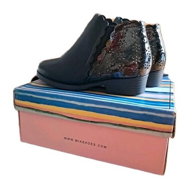 Mini Mia Girls Lil Chessi Black Ankle Boots Size 11 M New TGT483