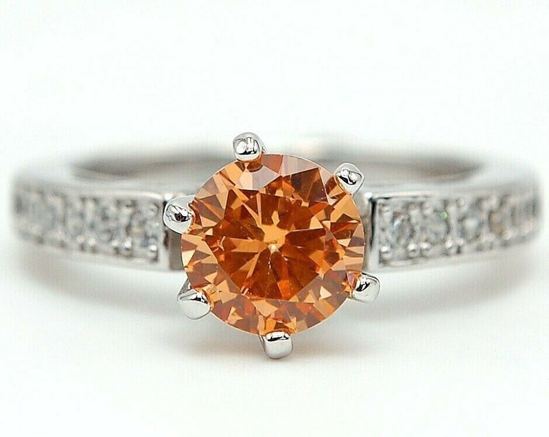 2CT  Padparadscha 925 Sterling Silver Ring Sz 6 &5-4