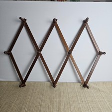 Vintage Wooden Accordion Peg Rack Wall Hanger 10 Peg Expandable
