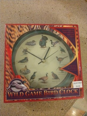 New Vtg 1997 Mark Feldstein Wild Game Bird Clock $70.