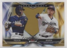 2020 Topps Finest Duals Gold Refractor 39/50 Christian Yelich Keston Hiura 7s2