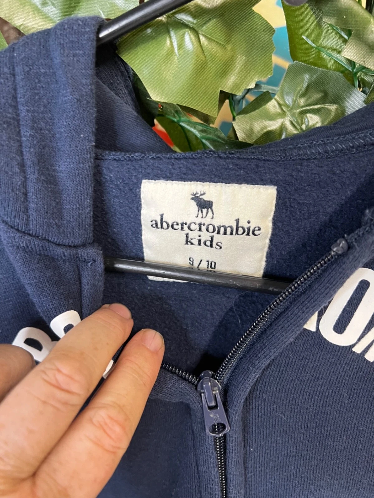 VETEMENTS Felpa con cappuccio Abercrombie bambino full zip logo ricamato incisivo bambino taglia large