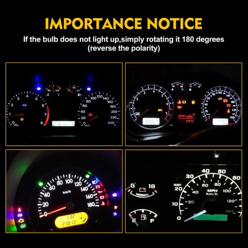 20X White T5 74 70 58 37 286 Wedge LED Instrument Dashboard Cluster Gauge Lights - Picture 7 of 7