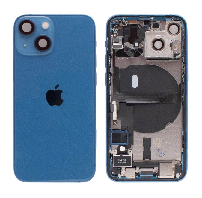 iPhone 13 Blue Back Housing Replacement With Small Parts Frame OEM