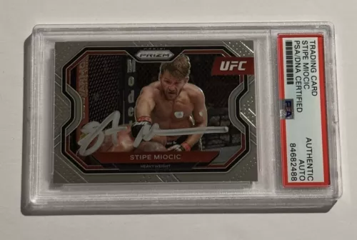 STIPE MIOCIC SIGNED CARD AUTOGRAPHED 2021 UFC PRIZM PANINI AUTO MMA PSA/DNA