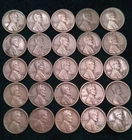 1925 S Lincoln Wheat Penny Cent~FINE Condition~Lot of 25 Pennies *FREE SHIPPING*