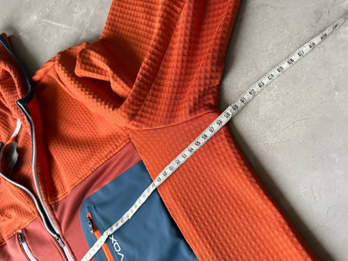 ORTOVOX MERINO INSIDE FLEECE ORANGE HOODED JACKET WOOL FULL ZIP MENS SIZE XL TOP - Picture 15 of 17
