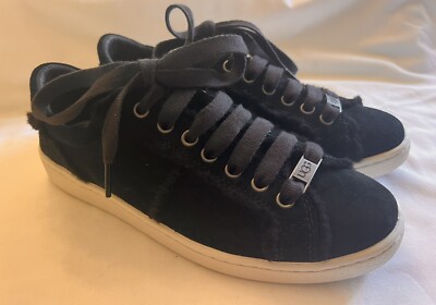 UGG WOMENS BLACK MILO SPILL SEAM LACE UP SUEDE SNEAKERS SIZE 7.5 SN 1097009