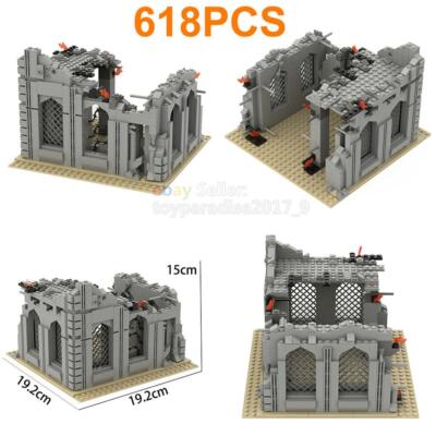 MOC Medieval Castle Battlefield Ruins Scene Compatible Mould King Reobrix Model