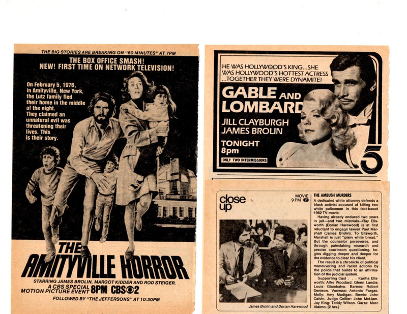 prolific actor JAMES BROLIN  6 oz original clippings lot (about 50 pages) HOTEL