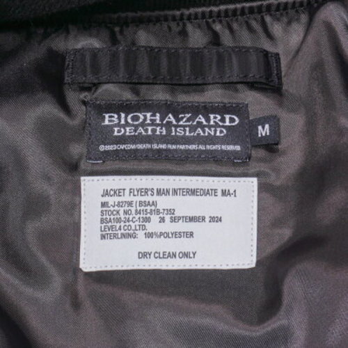 CAPCOM Original Resident Evil BIOHAZARD MA-1 BSAA Flight jacket SIZE L - Picture 12 of 12