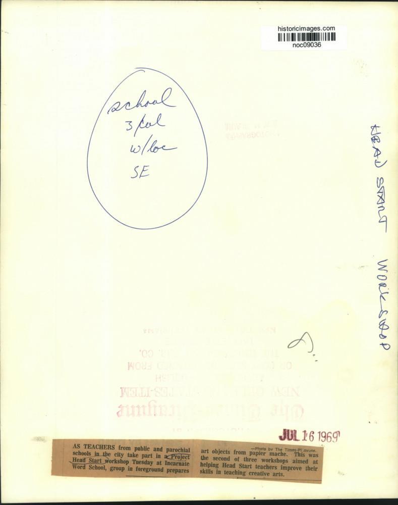 1969 Press Photo Teachers at Project Headstart workshop, Incarnate Word School