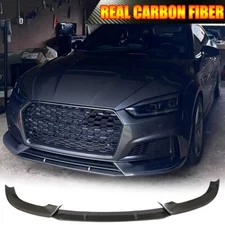 For Audi A5 B9 Sline S5 2017-2019 Front Bumper Lip Spoiler Splitter REAL CARBON 