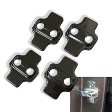 4x Polished Black Stainless Door Latch Striker Cover Fits 98-03 Malibu