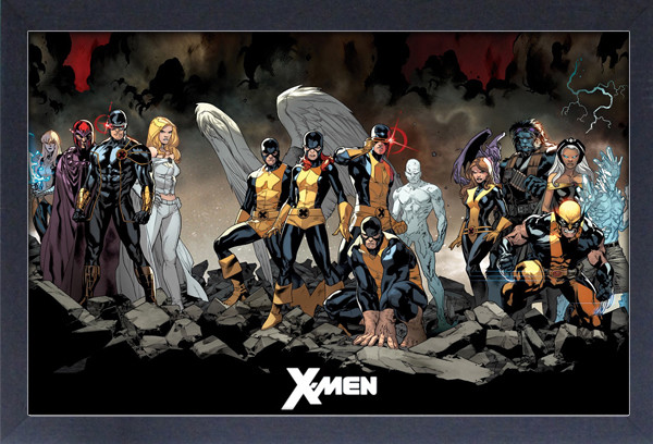 X-MEN MODERN LINEUP 13x19 FRAMED GELCOAT POSTER CLASSIC VINTAGE