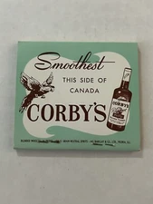 Vintage Corby's Whiskey Liquor Emory Boards Nail File Matchbook Advertising Full