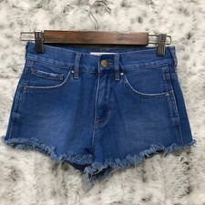 Bullhead Womens Blue Denim Cut Off High Rise Shorts Sz 23