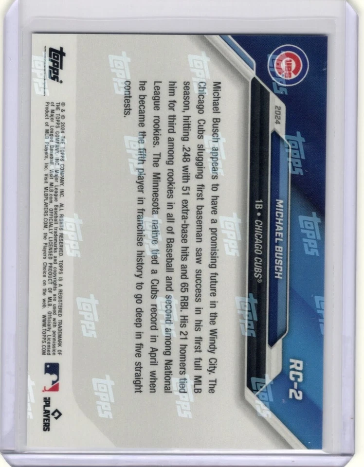 2024 Topps Now MICHAEL BUSCH PEARL Parallel MLB Rookie Cup Team RC #RC-2 SP - Image 2 of 2