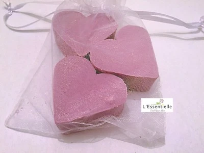 3 Heart Shaped Hand Soaps All Natural SLS PARABEN FREE LAVENDER Perfect Gifts