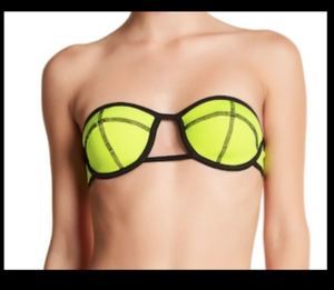 neon yellow bandeau bikini