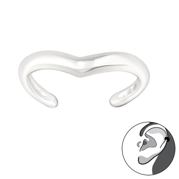 1 StüCk 925 Sterling Silber Ear Cuff Ohrklemme Mit Welle-image