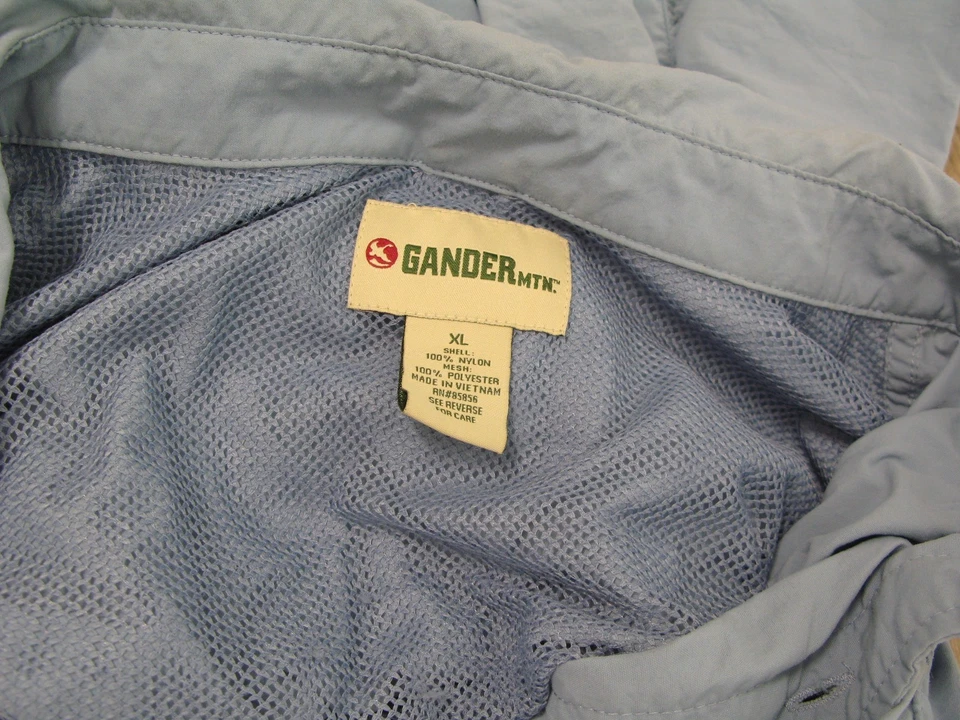 Camisa de pesca Gander Mountain azul para hombre talla XL botón delantero manga larga ventilada Foto 3 de 3