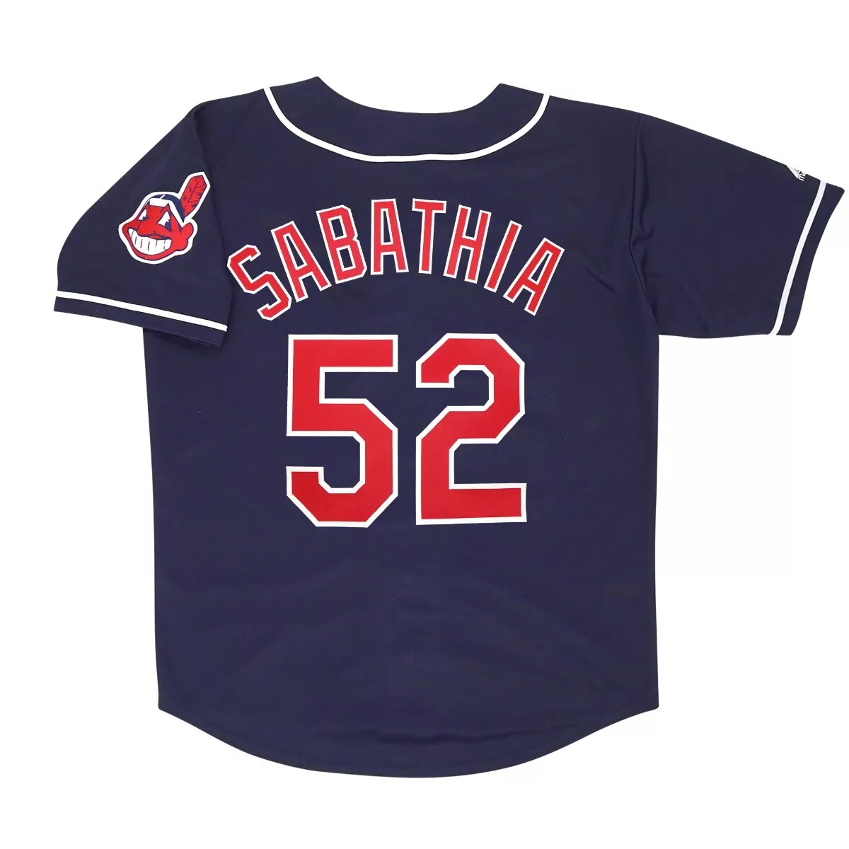 CC Sabathia Cleveland Indians Alt Navy Jersey w/ Team Patch Men's (S-3XL)