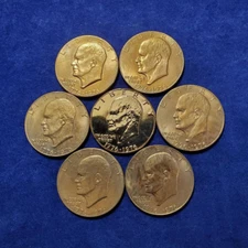 Seven UGLY IKEs - Exact Seven 1976 Eisenhower Dollar Clad US Coins as Shown AL